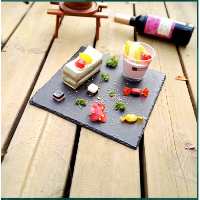 ĐĨA / DĨA ĐÁ ĐEN THIÊN NHIÊN, đựng món ăn Âu sang trọng, Phụ kiện trang trí, chụp ảnh siêu đẹp,siêu sang