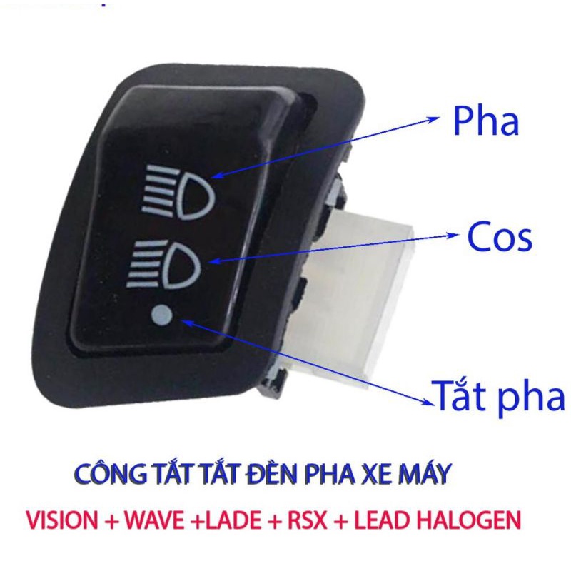 Công Tắc Tắt Đèn Có 3 Chế Độ Cho Xe Honda Wave 2021, Vision, Air Blade, Wave RSX, Future,  Lead 125 halogen