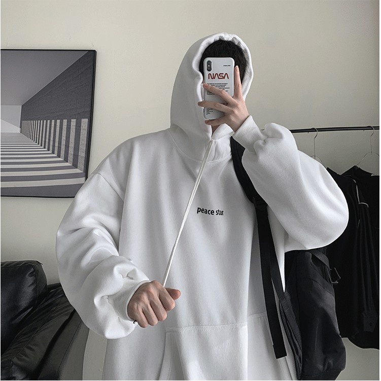 Áo Hoodie nam nữ chất Nỉ mũ 2 lớp in chữ ngực, Áo hoodie unisex from rộng có 3 màu Đen, Xám, Trắng Vati shop