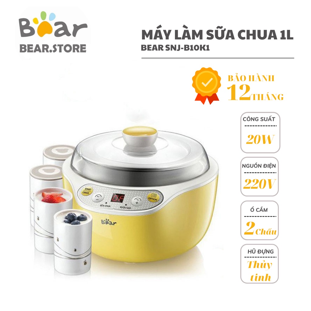 Máy Làm Sữa Chua Tự Động BEAR SNJ-B10K1 (Dung Tích 1L)