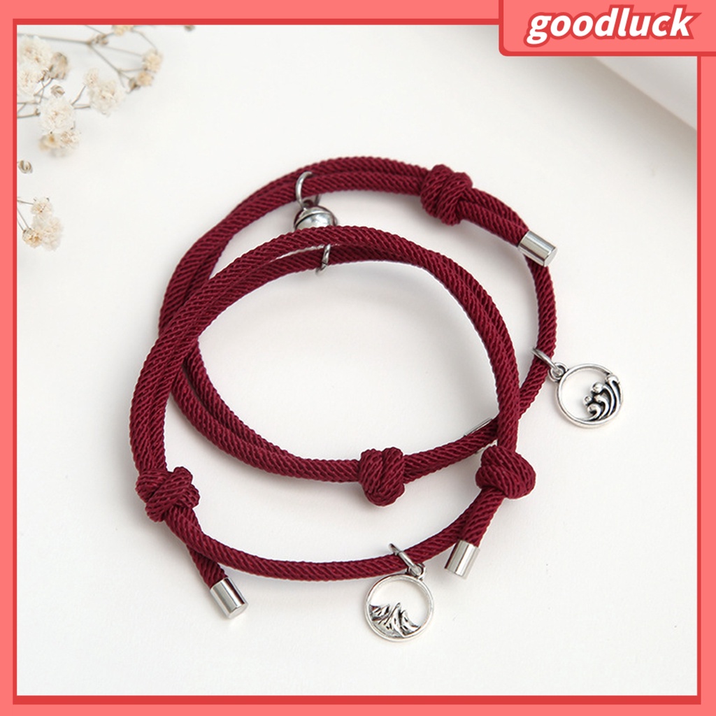 Set 2 Vòng Tay Bện Dây Gắn Nam Châm Thời Trang Cho Cặp Đôi