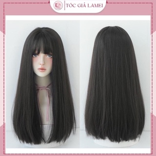 Tóc Giả Nữ Nguyên Đầu Thẳng Dài Làm Từ Sợi Tơ Cao Cấp Tặng Kèm Lưới Trùm Tóc Giả 8037