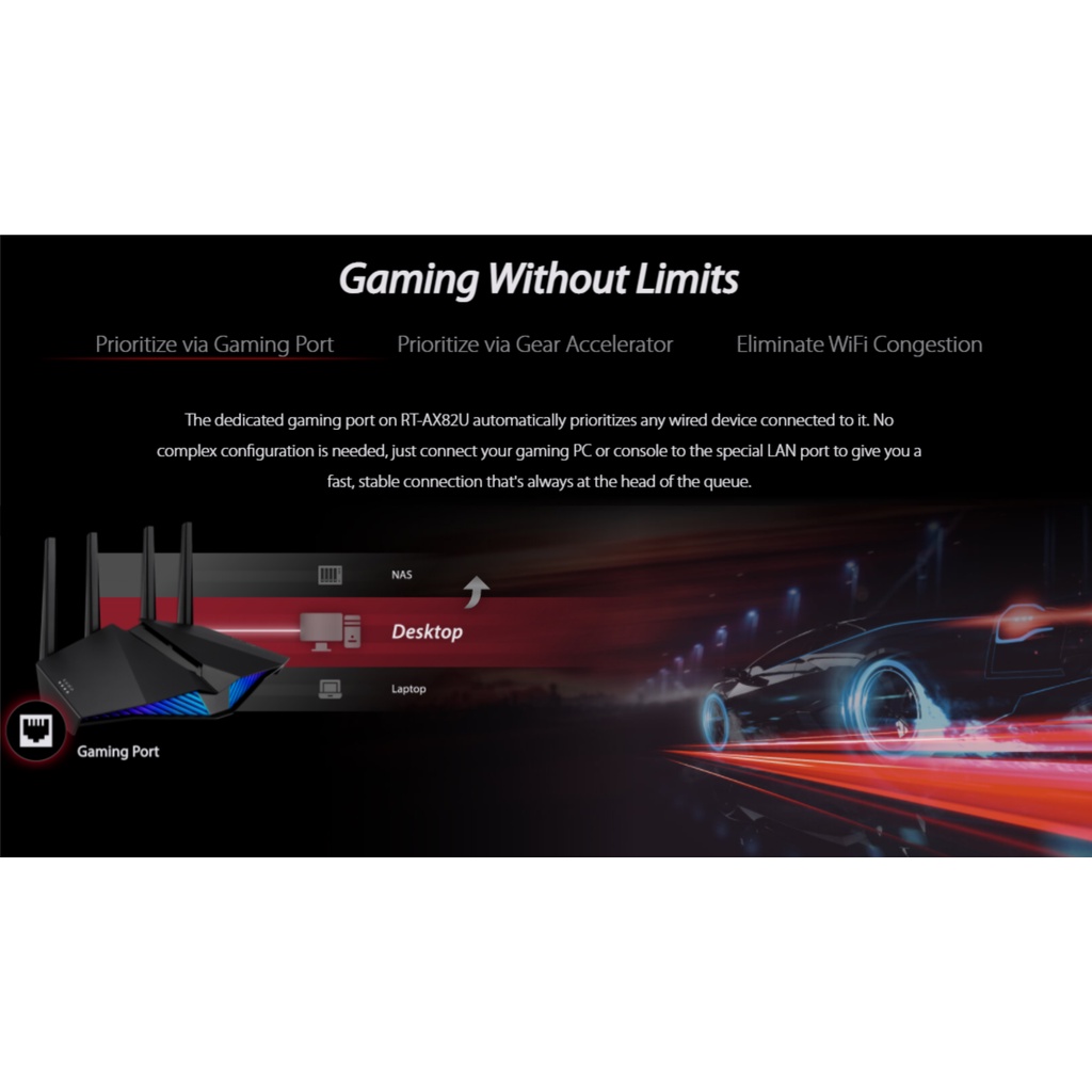 Phát WiFi 6 Chuyên Gaming Tải Cao Thông Minh Asus RT-Ax82U AX5400 Hỗ Trợ Ali Mesh - Bản Nội Địa Đài Loan | BigBuy360 - bigbuy360.vn