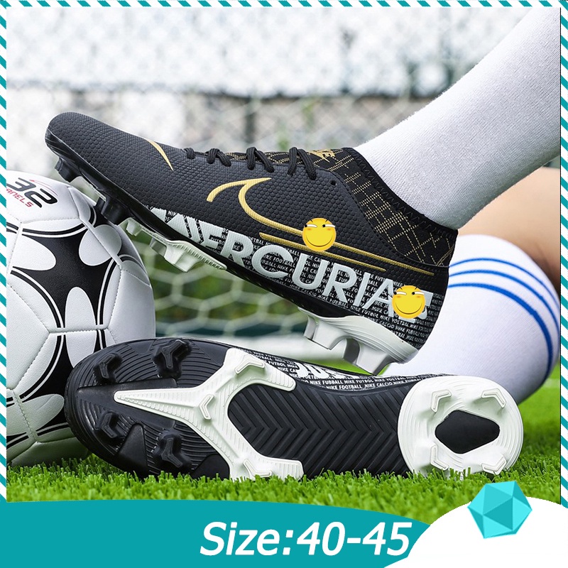 Giày thể thao bóng đá cr7 nam cổ cao Mercurial fg tf futsal size 35-47 giày đá banh giày bóng đá sân cỏ tự nhiên giay da bong sân tự nhiên sân cỏ nhân tạo đen trắng
