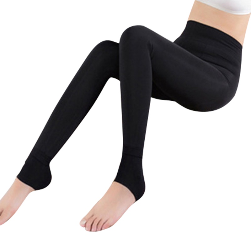 Quần Legging Lót Lông Cừu Dày Giữ Ấm Lưng Cao Thời Trang Mùa Đông Cho Nữ
