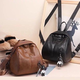 Balo da mềm kèm móc gấu