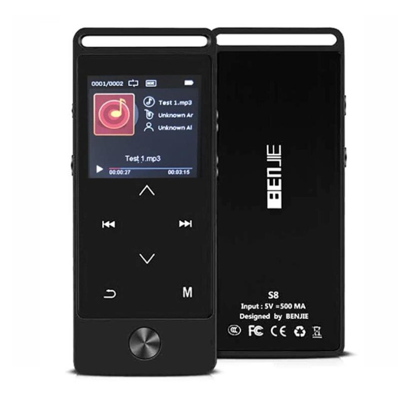 Máy nghe nhạc benjie S8, bluetooth 4.0, bộ nhớ trong 8GB, màn hình siêu nét, nghe nhạc siêu đỉnh