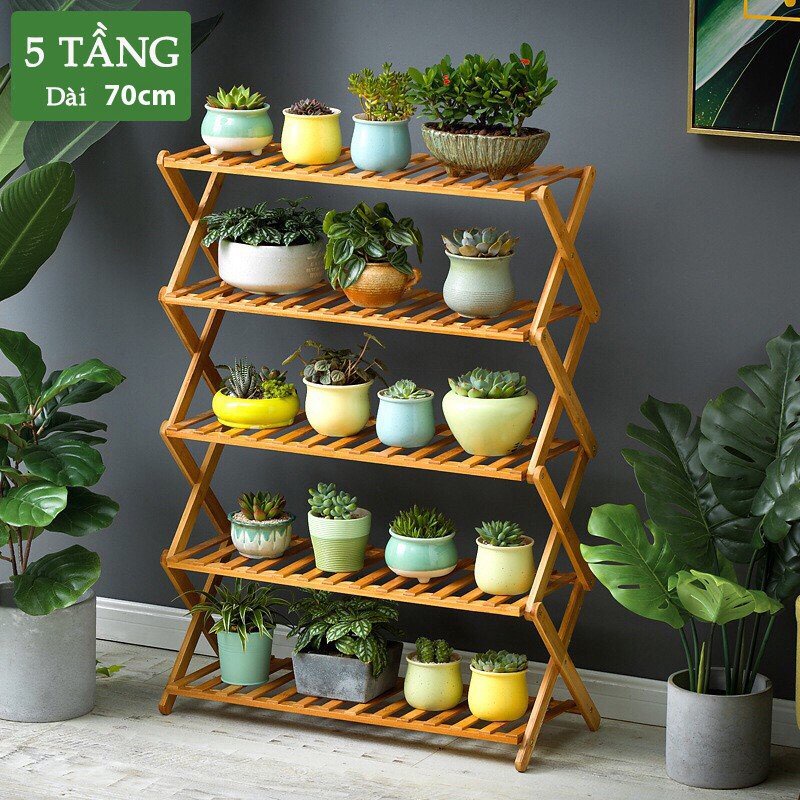 Kệ gỗ trồng cây, kệ hoa đa tầng để cây cảnh, thiết kế sang trọng đẹp mắt, chịu lực cao