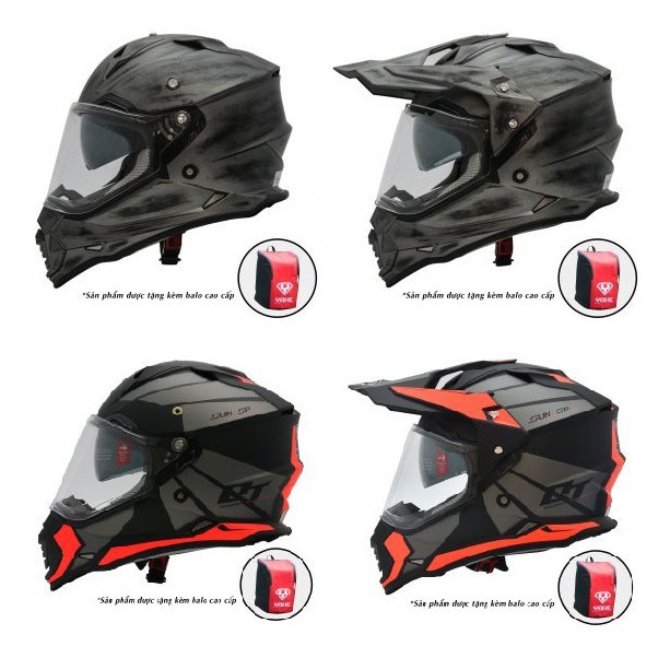 [BÁN SỈ] Mũ bảo hiểm Full.Face Dual Sport Yohe 632A Adventure - Mũ cào cào, chuyên Motor địa hình, PHƯỢT.