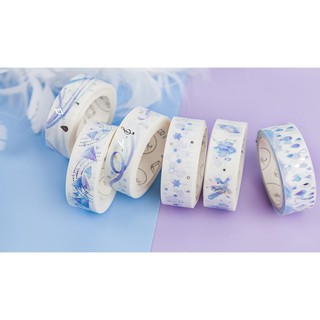 Washi tape nhũ hoa văn vũ trụ
