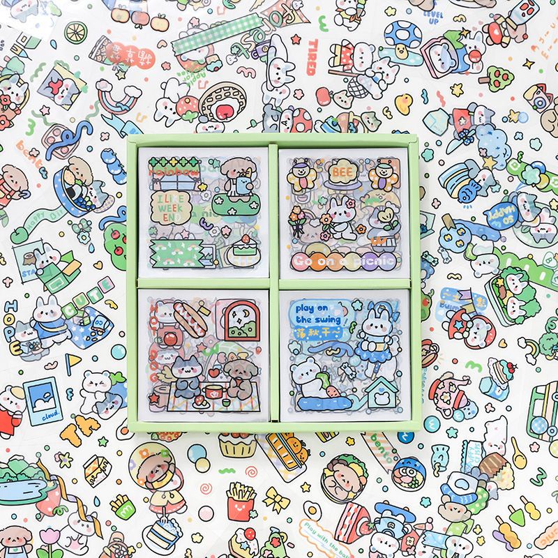 10 TẤM sticker cute chất liệu PVC trang trí dễ thương