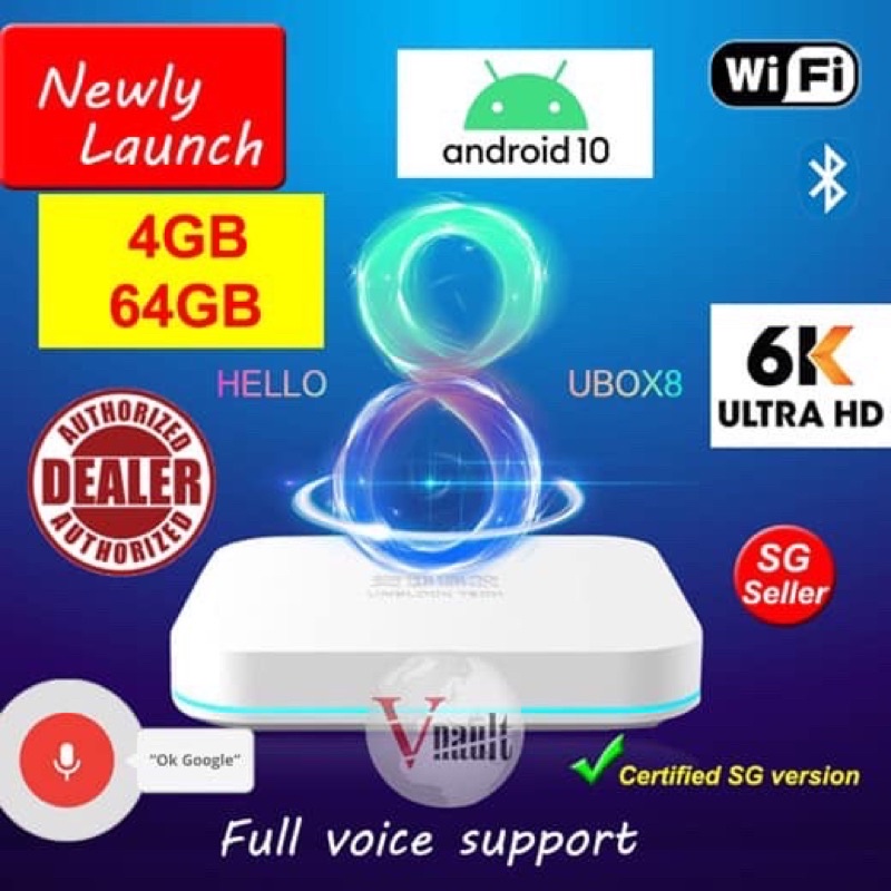 UBOX GEN 8 4G+64G Xem Phim, Kênh Truyền Hình Quốc Tế Nhật Bản, Hàn Quốc, Trung Quốc, Đài Loan, Hồng Koong, Miễn Phí