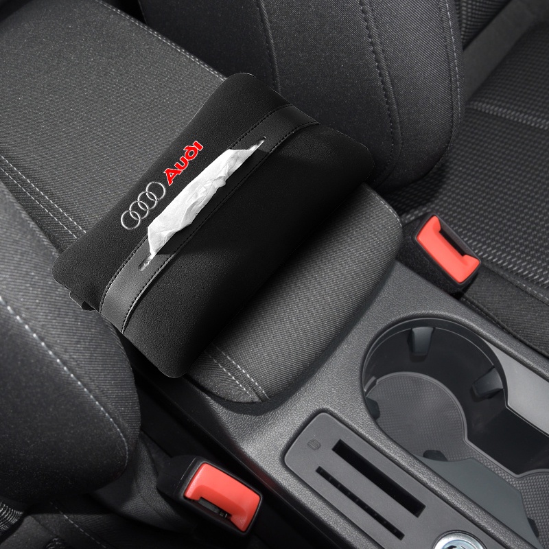 Túi Đựng Khăn Giấy Bằng Da Lộn Mềm Cho Xe Hơi Audi A3 8P A6 C5 A4 B6 B8 S4 RS4 S5 B9 S3 8V RS3 S6 S8 S2 S7 SQ5 SQ7