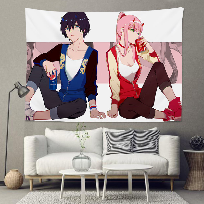 DARLING in the FRANXXNational Team Anime Background Fabric Dormitory Room Bedroom Dress up Hanging Cloth