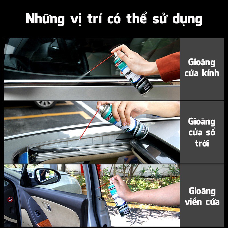 Xịt vệ sinh bảo dưỡng gioăng cao su bôi trơn các chi tiết trên ô tô Electric Vehicle Window Lubricant Haoshun H-1502