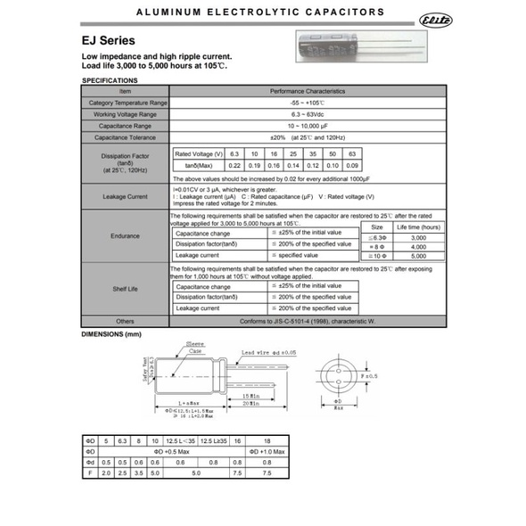 Tụ Elite 2700uF 25V low ESR