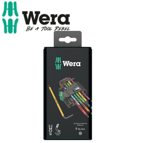 Bộ lục giác hoa thị nhiều màu có lỗ 967/9 tx bo multicolour 1 sb, Wera 05073599001