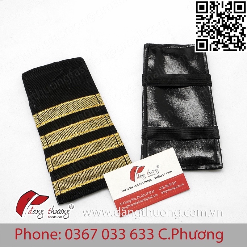 Cầu vai phi công tiếp viên hàng không cơ trưởng máy bay gắn trên vai áo