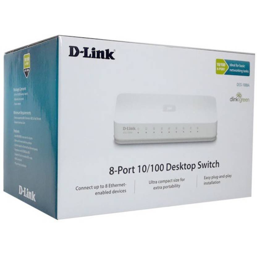 Thiết bị mạng Switch D-Link 8P DES 1008C