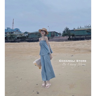 Set áo 2 dây + quần dài ( ảnh thật shop chụp)