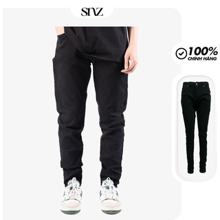 Quần Jeans Nam Snazzy Vải Bò Denim Màu Đen Trơn Co Giãn Form Slimfit All Black