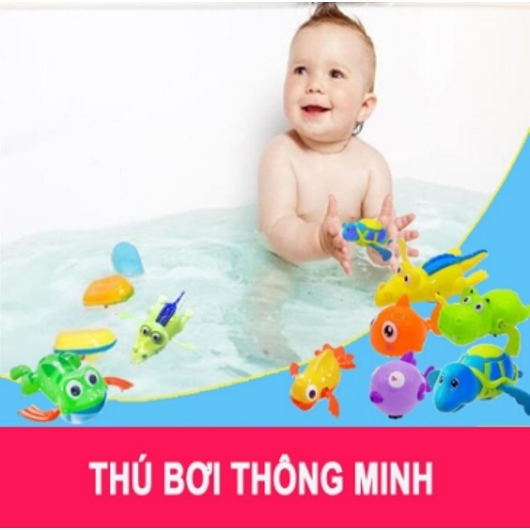 Thú bơi trong nước chạy dây cót cho bé tắm loại to đẹp 13cm