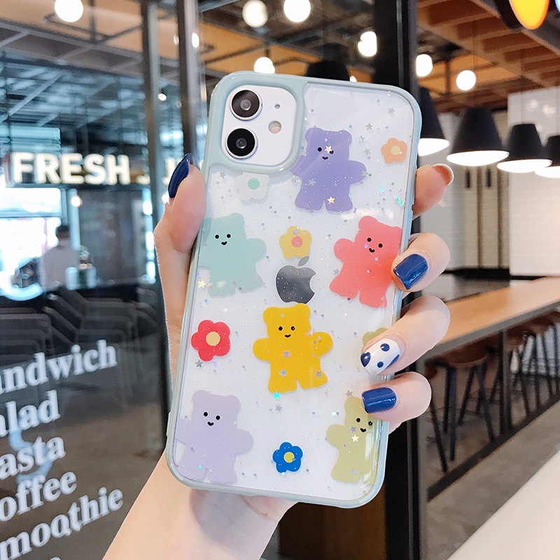 Ốp iphone - Ốp lưng viền Gấu Và Mây kim tuyến 6s/6plus/6s plus/7/8/7plus/8plus/x/xs/xs max/11/11pro max- Awifi Case S2-6 | BigBuy360 - bigbuy360.vn