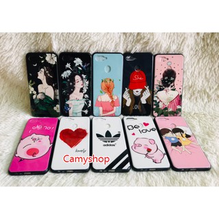 [Siêu hot] Ốp lưng Oppo F9 mặt kính bóng in hình chibi