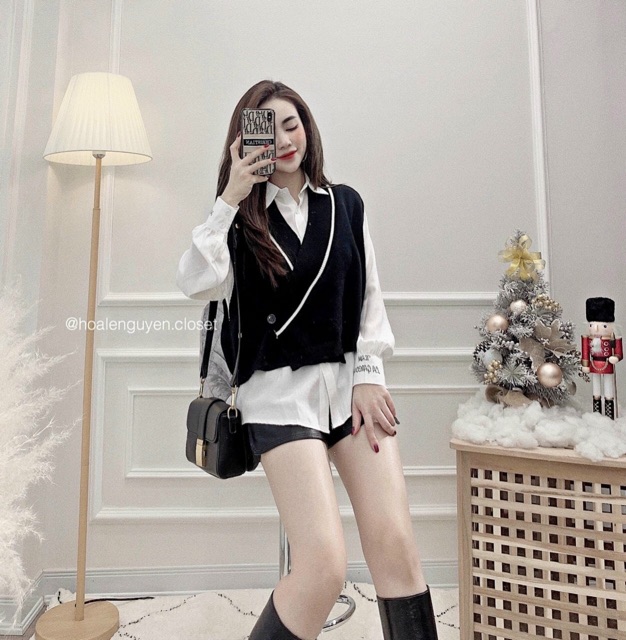 BÁN SỈ ÁO GHILE LEN VIỀN KÈM SƠ MI CHO NỮ