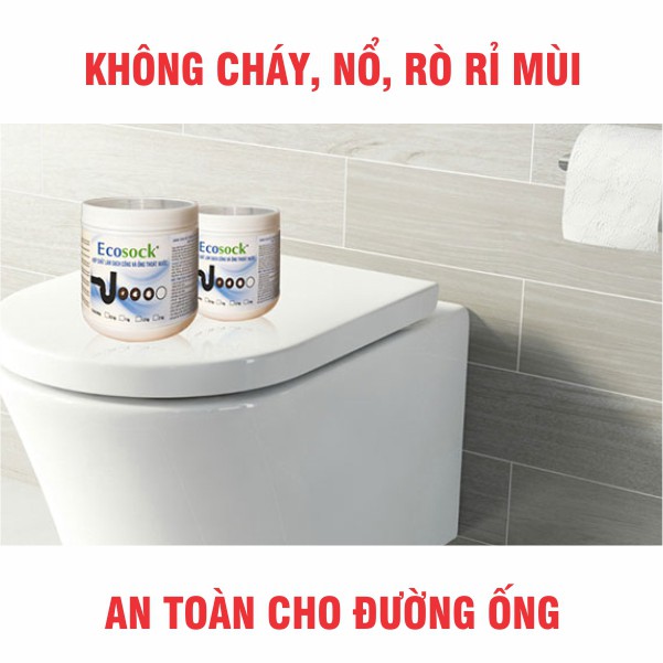 Bột Thông Tắc TỨC THỜI EcoClean EcoSock 500g - Phân Hủy Tóc, Dầu Mỡ, Thức Ăn, Chất Thải