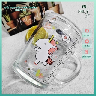 LY THUỶ TINH CÓ CHIA VẠCH ml KÈM ỐNG HÚT VÀ NẮP CHỐNG TRÀN