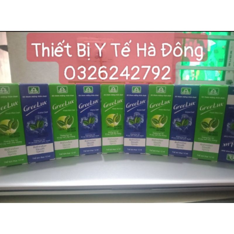 😍🌟[ Cam Kết Chất Lượng ]Xịt Thơm Miệng Greelux Extra Cool Thảo Dược chai 12ml - gree lux bạc hà bình nhôm mini