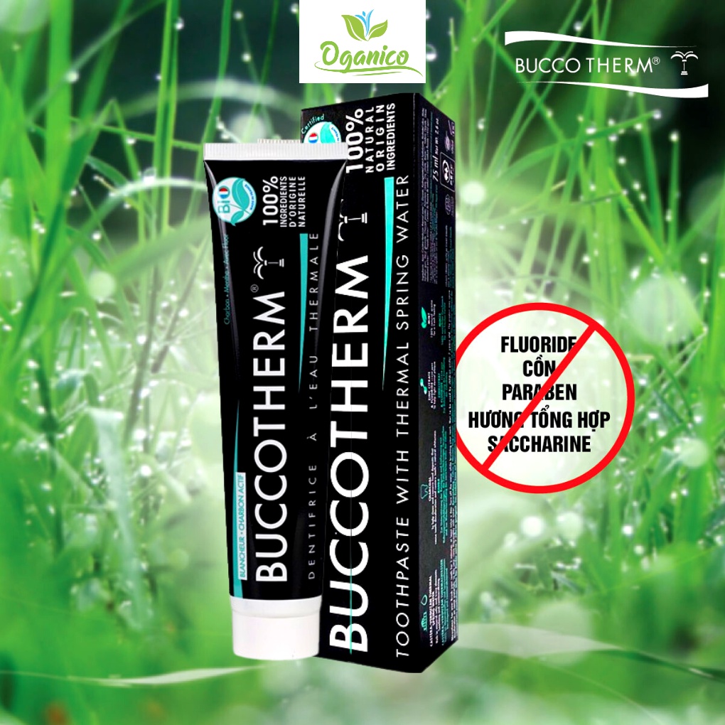 Kem đánh răng làm trắng răng bột than hoạt tính hữu cơ organic nhập khẩu Pháp
