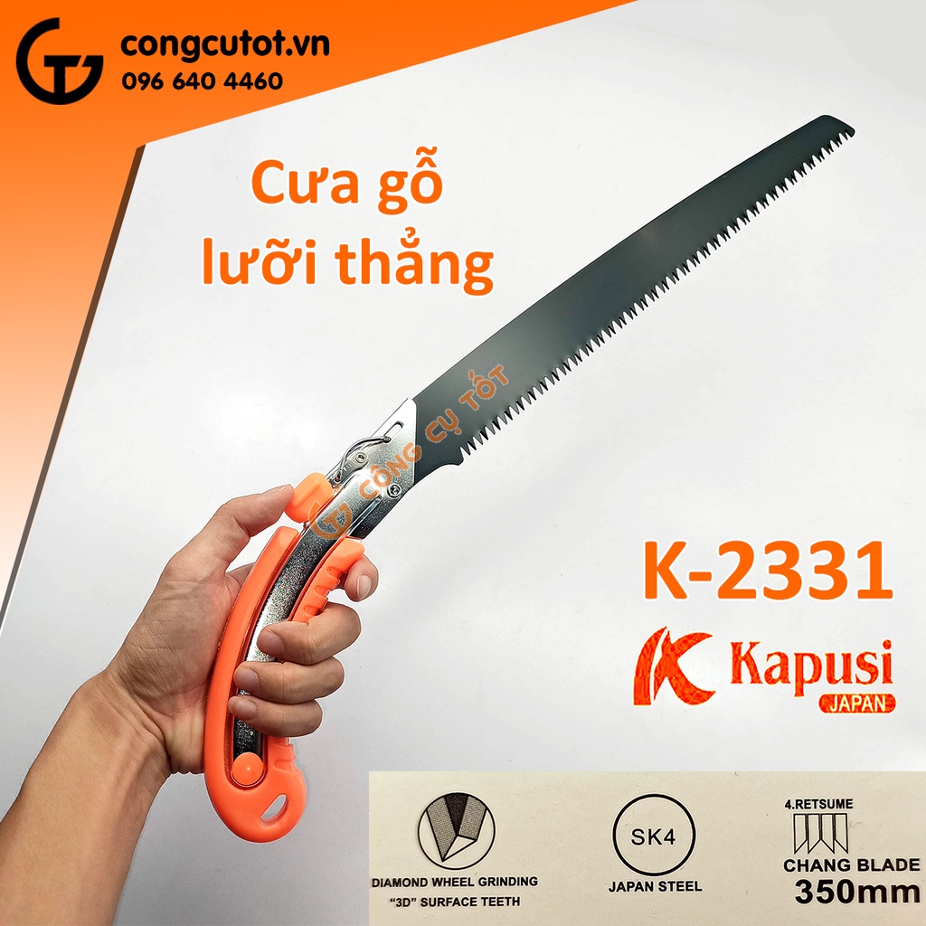 Cưa gỗ thẳng 350mm Kapusi K-2331