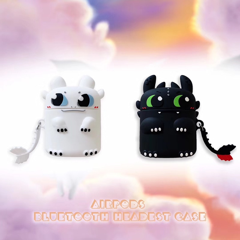 Vỏ bảo vệ hộp sạc tai nghe Bluetooth Airpods 1 / 2 / Pro không dây hình khủng long 3D dễ thương