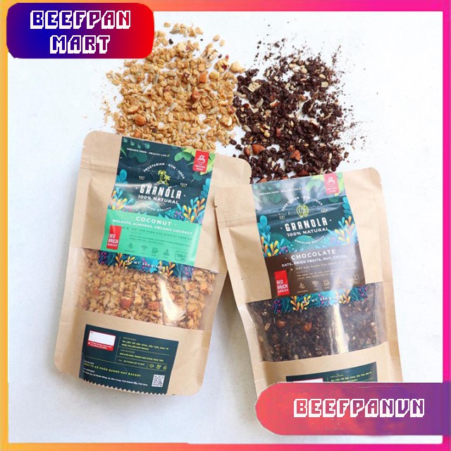 Ngũ Cốc Granola 500g - Red Brick - Ăn Kiêng - Giảm Cân - Vị Ngọt Tự Nhiên Từ Đường Thốt Nốt | BigBuy360 - bigbuy360.vn