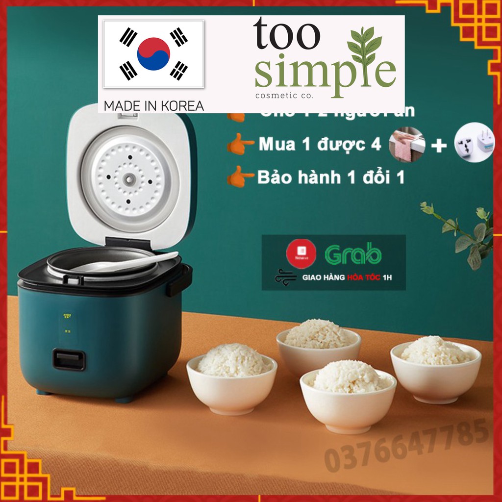 Nồi Cơm Điện Mini Đa Năng JIASHI 1,2L (Nấu Cháo, Chưng, Hấp, Luộc) Cho 1 Đến 3 Người Too Simple