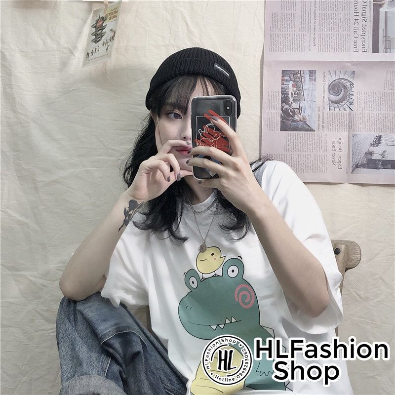 Áo phông nữ nam Unisex form rộng khủng long bụng bự, áo thun tay lỡ HLFashion | BigBuy360 - bigbuy360.vn