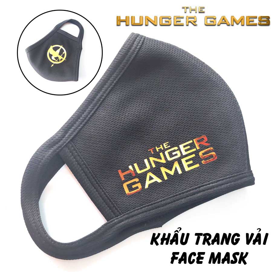 Khẩu trang vải đen đấu trường sinh tử the hunger games phiên bản gold special có clip mang thực tế