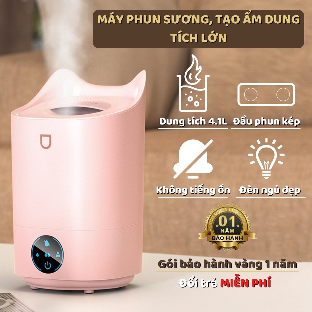 Máy Phun Sương, Tạo Ẩm Không Khí, Xông Tinh Dầu [Dung Tích Lớn] Tạo Ion Âm Tốt Cho Sức Khỏe, Bảo Hành 12 Tháng