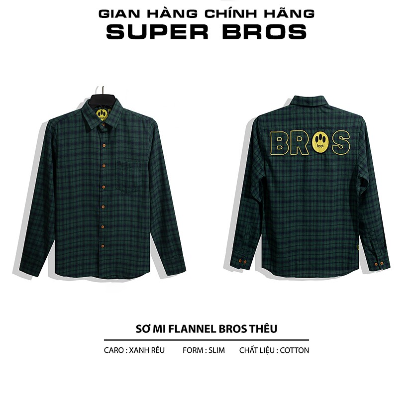 Áo Sơ Mi Nam Flannel Hàng Hiệu SUPER BROS Unisex Thêu Logo - Thiết Kế Trẻ Trung, Hiện Đại - Với Nhiều Màu Nam Tính | BigBuy360 - bigbuy360.vn