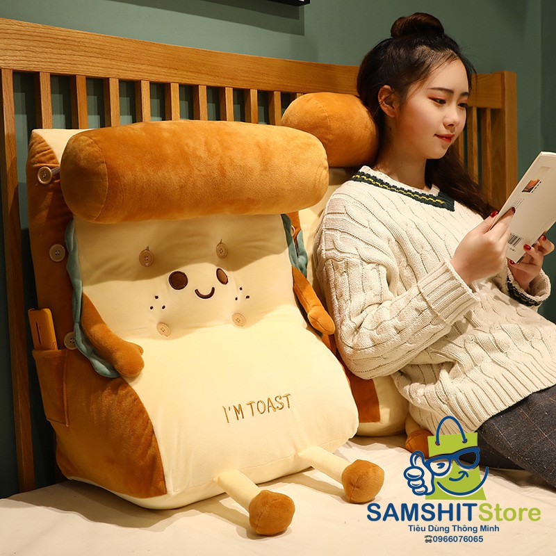 Gối Tựa Lưng Đầu Giường, Đệm Lưng Tam Giác Tatami I'M TOAST Dễ Thương Chống Trào Ngược, Đau Mỏi Lưng Vai Gáy - GTL22