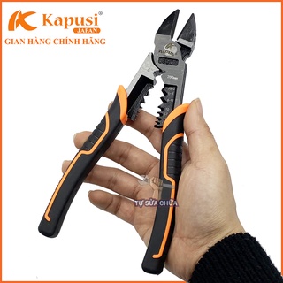 Kìm cắt đa năng kìm công nghiệp Kapusi 8inch 200mm, thép CR-V đen xám cao cấp mạ Niken chống gỉ