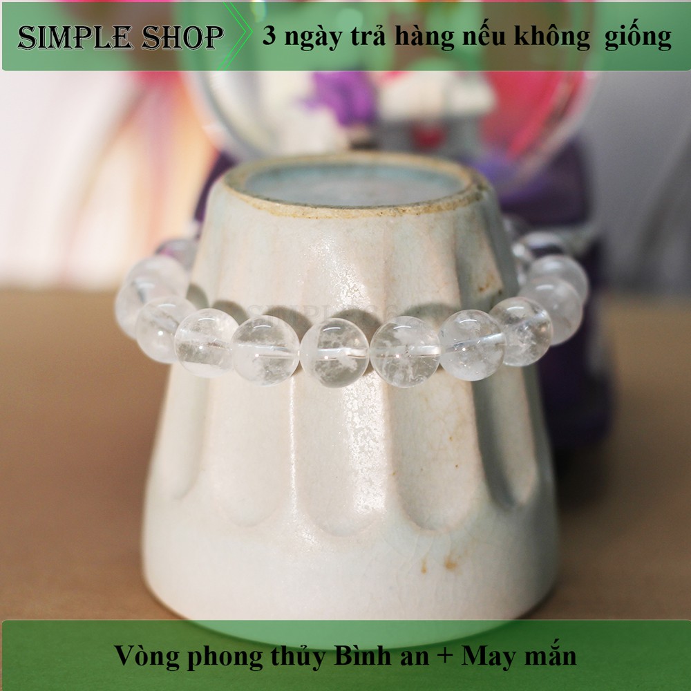 Vòng tay phong thủy ĐÁTHẠCHANH trắng ưu linh hợp nữ hợp KIM