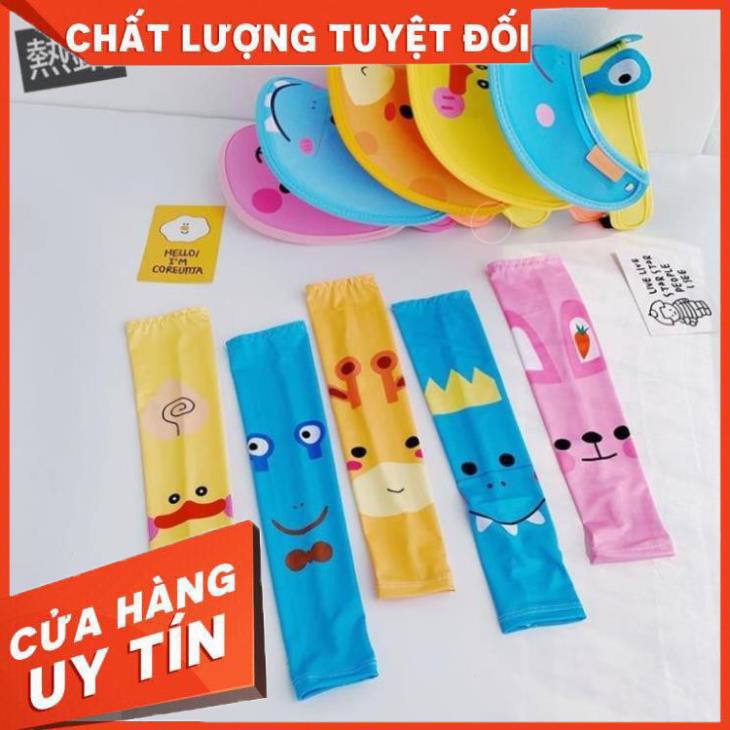 Bộ Ống Tay Chống Nắng Và Mũ Họa Tiết Hoạt Hình Thời Trang Mùa Hè Cho Bé