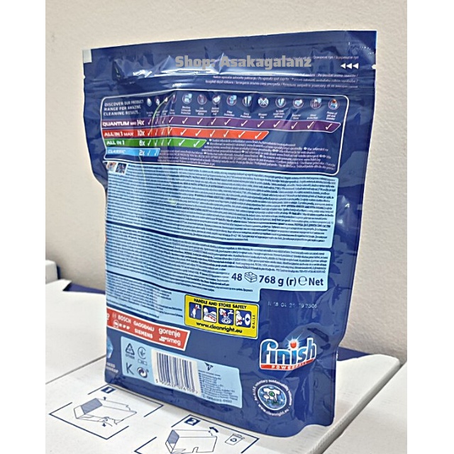 Viên rửa bát Finish All in 1 Max 48 Viên[MỚI 2021], Hương Chanh - [CỰC MẠNH :10 chức năng, màng nilon tự tan]