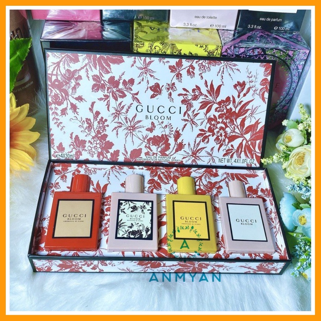 Set Nước Hoa Nữ Gucci Bloom mini 4 chai/ 30ml chai hàng Pháp - AM78