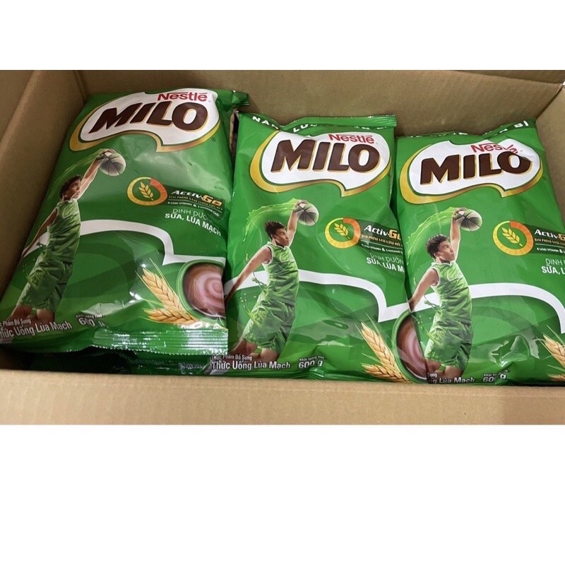 Bột milo nestle nguyên chất bịch 600gam_ bột cacao,milo, milo dầm  date mới