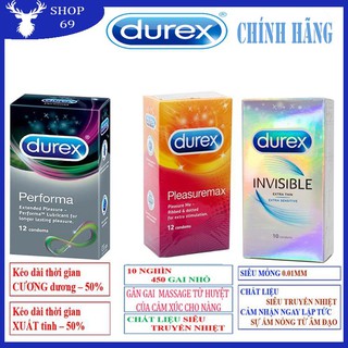 COMBO 3 HỘP BAO CAO SU DUREX (KÉO DÀI THỜI GIAN)+(MƯỢT TỰA LÔNG HỒNG)+(MỎNG VÔ HÌNH)