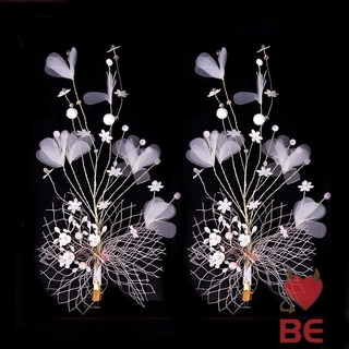 YADORNOS 2 Kẹp tóc đính hoa trắng trang trí tóc cho cô dâu